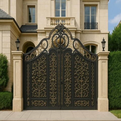 درب فرفورژه میخک با طراحی هنری و مقاوم
