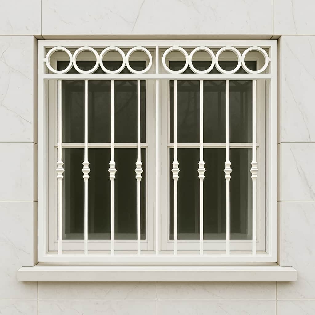 نصب حفاظ پنجره فلزی مدرن هندسی در اصفهان