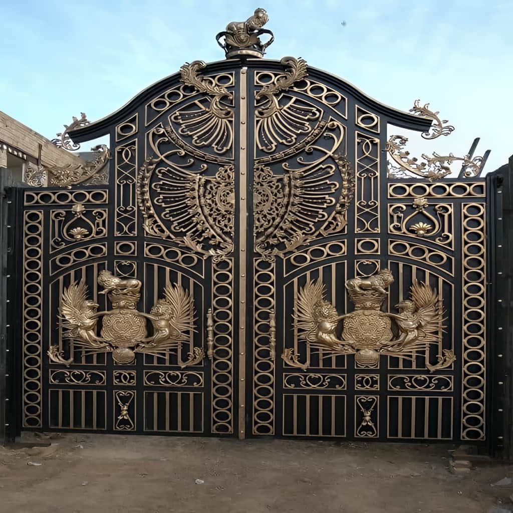 نصب درب حیاط آهنی پروفیل سنگین در لواسان