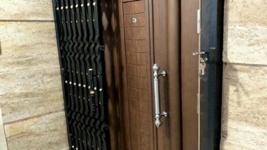 درب آکاردئونی آهنی در گنبدکاووس