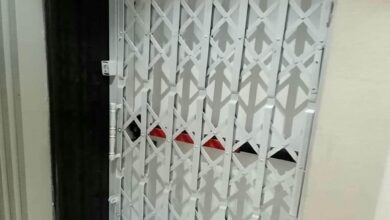 درب آکاردئونی آهنی در مشهد