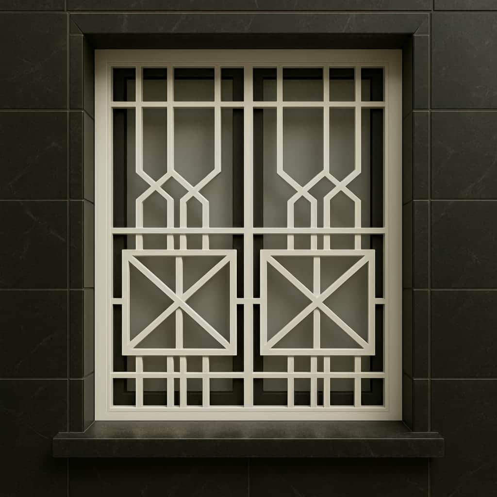 حفاظ پنجره مدرن شبکه هندسی مستطیلی برای پنجره کشیده