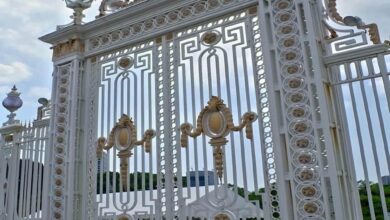 6 مدل درب پارکینگ آهنی ریلی