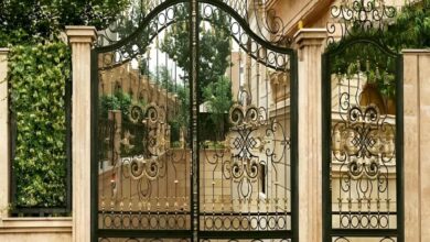 6 طرح درب پارکینگ لولایی ستون دار