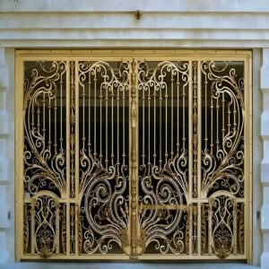14 نمونه درب پارکینگ مشکی طلایی