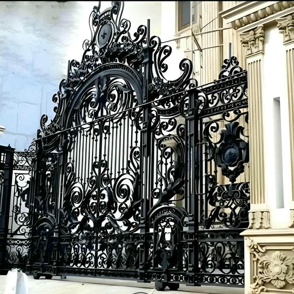نصب درب پارکینگ آهنی ساده قاب دار با چهارچوب تراز و اجرای دقیق