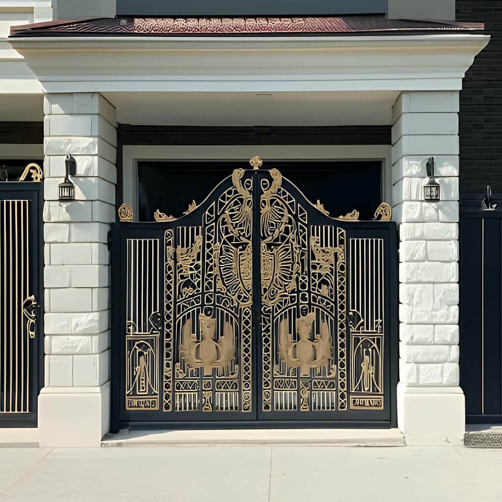 قیمت درب حیاط طرح چوب فلزی وابسته به متریال و پوشش