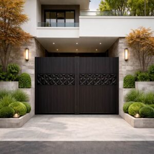 14 طرح درب پارکینگ آهنی ساده قاب دار