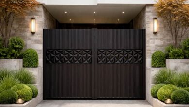 14 طرح درب پارکینگ آهنی ساده قاب دار