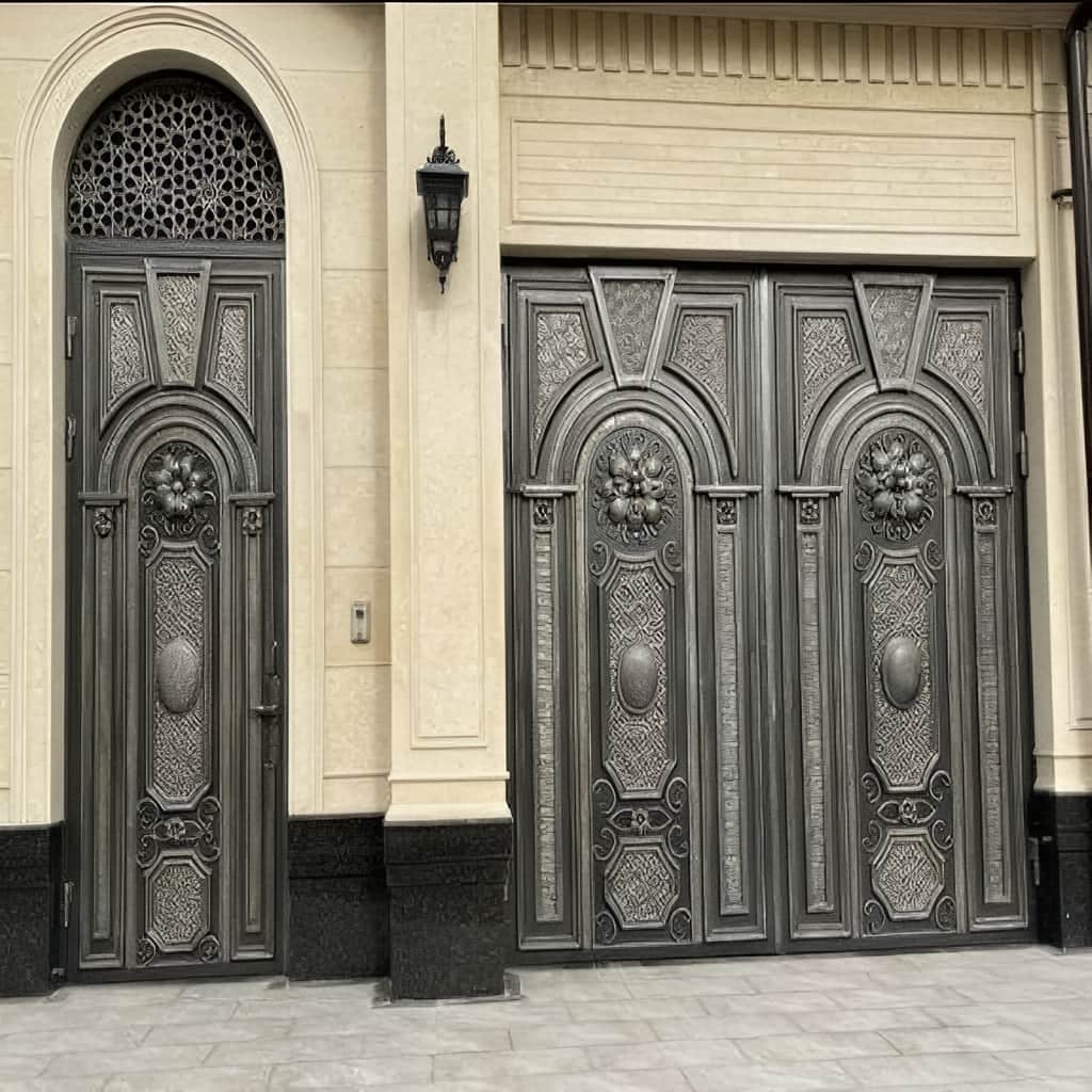 اجرای درب حیاط مشبک نورگیر برای فضای ویلایی