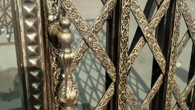 7 طرح درب آکاردئونی سلطنتی گل دار