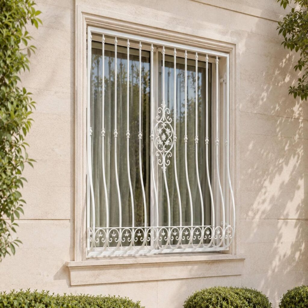حفاظ پنجره گلنرده آهنی با طراحی کلاسیک