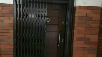حفاظ ضربدری آکاردئونی با ریل فلزی مقاوم