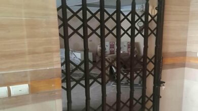 درب آکاردئونی ضد سرقت فلزی ساده