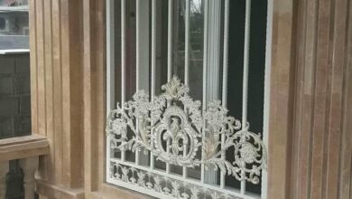 حفاظ پنجره فرفورژه با طرح فلزی تزئینی مجتمع