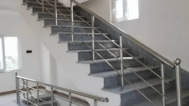 نرده استیل بالکن با طراحی مدرن