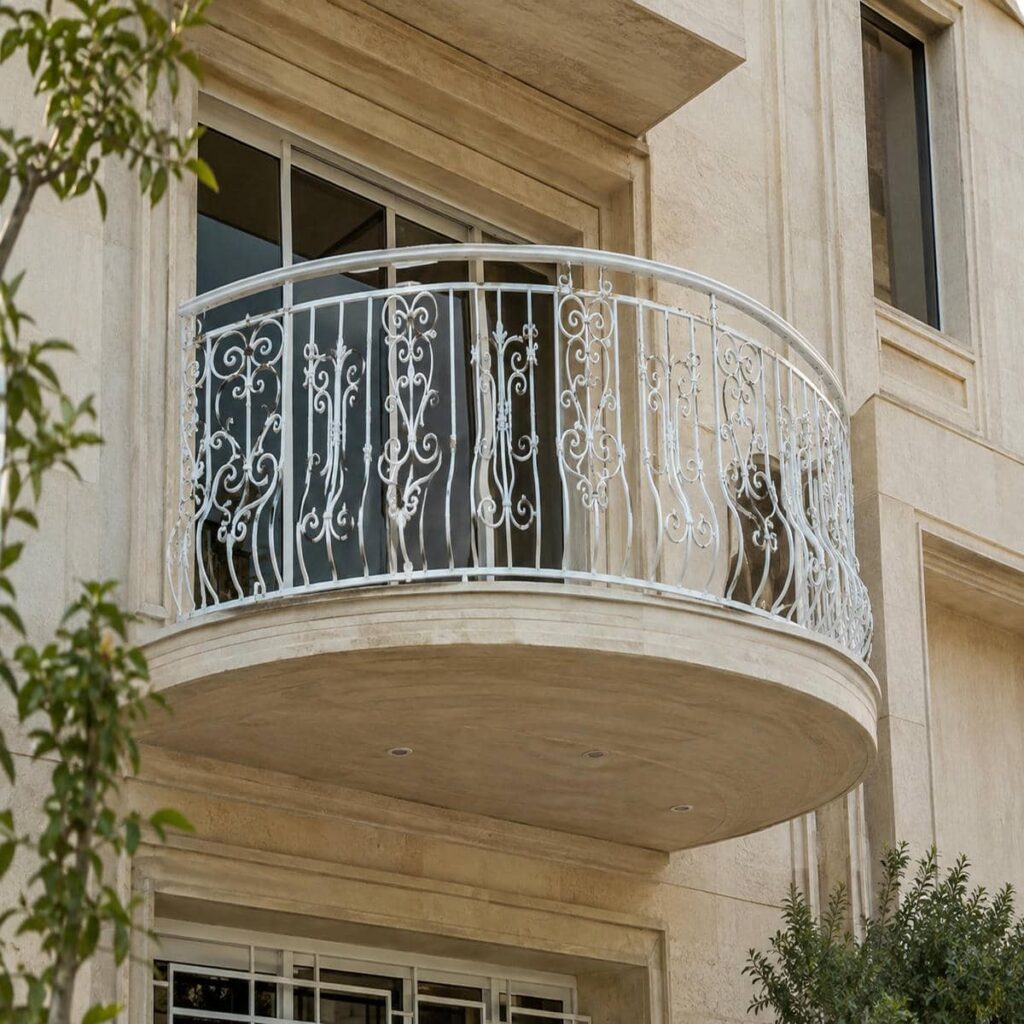 نرده مدرن بالکن با طراحی مینیمال
