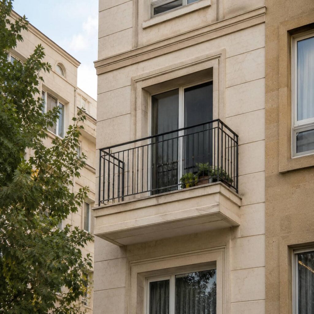 نرده بالکن فلزی با جوشکاری تمیز