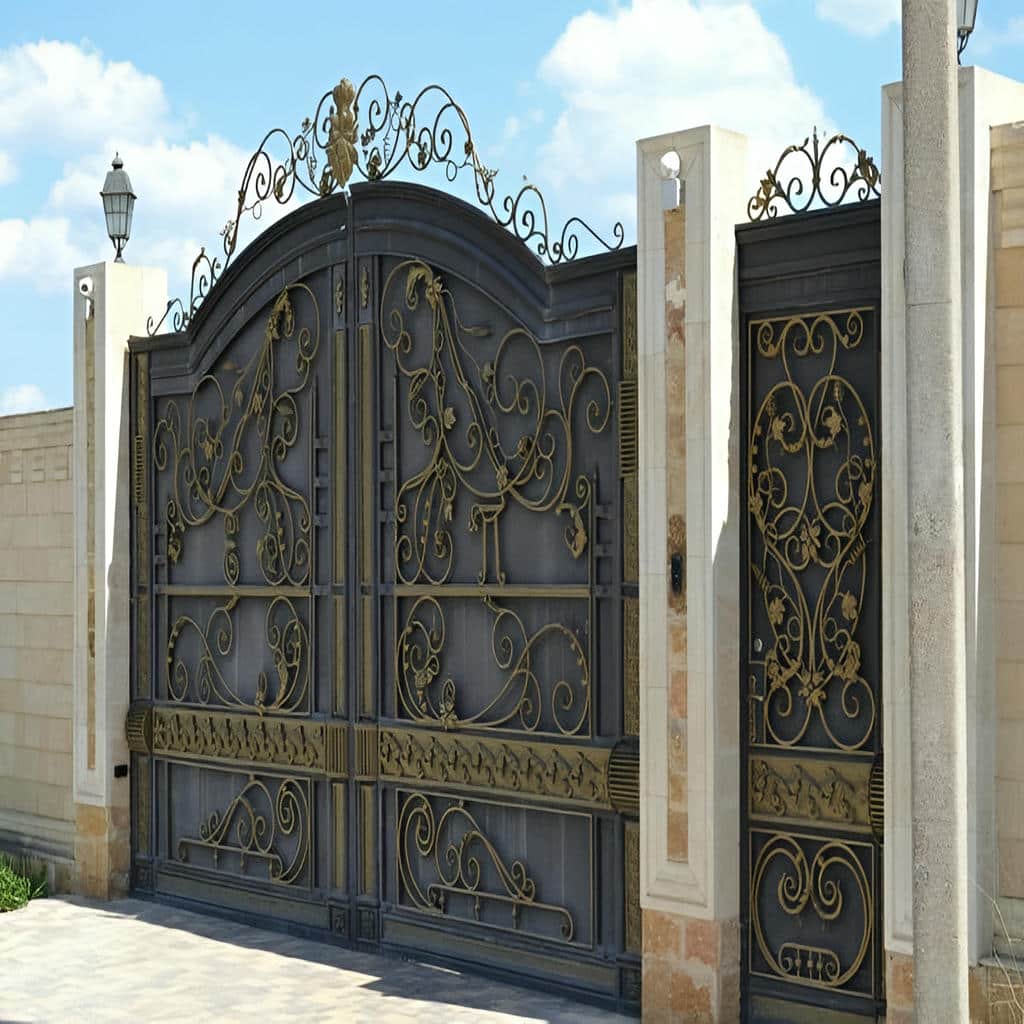 بازشوی دولنگه مشکی با گذر مجزای عابر