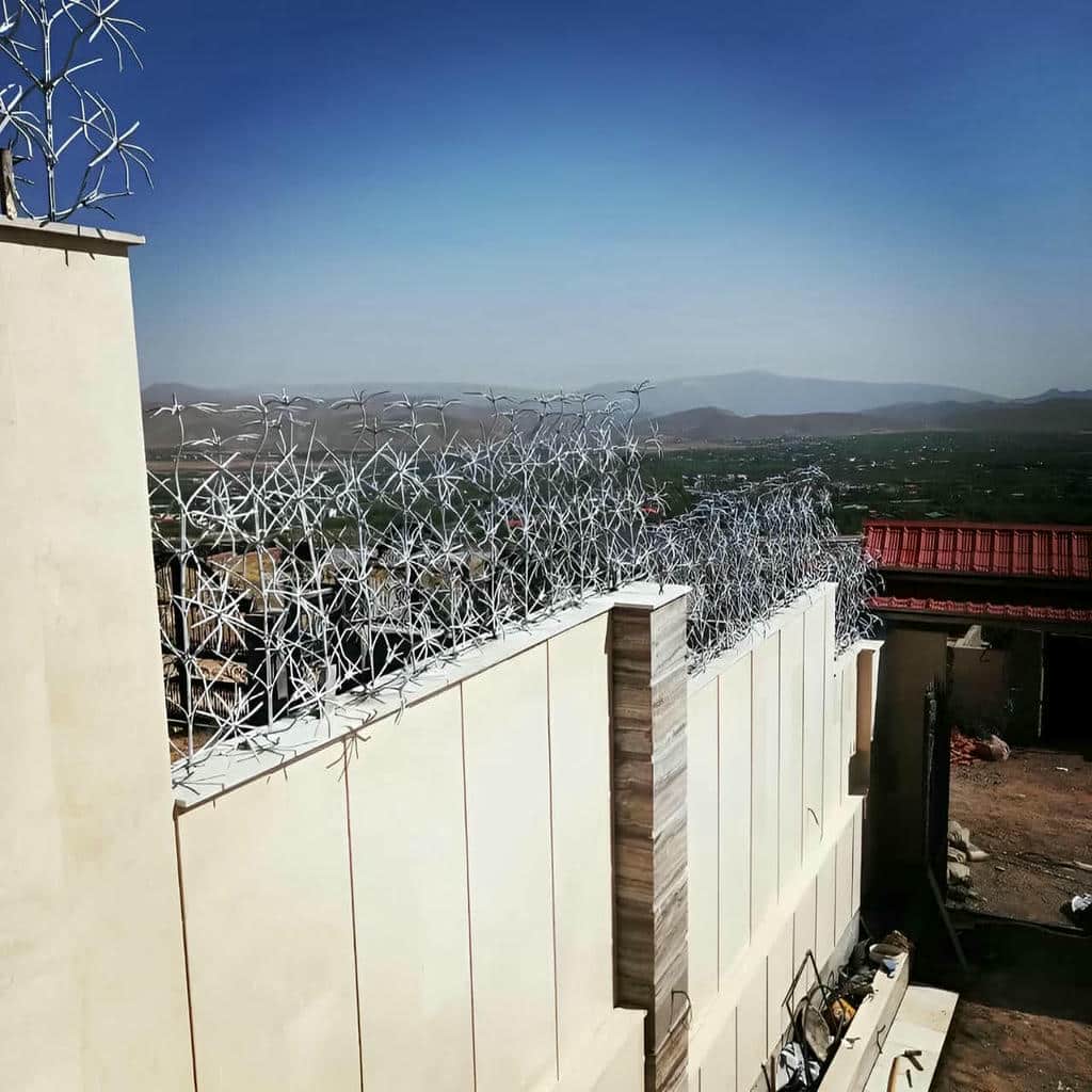 حفاظ دیوار شاخ گوزنی بالای حصار سنگی