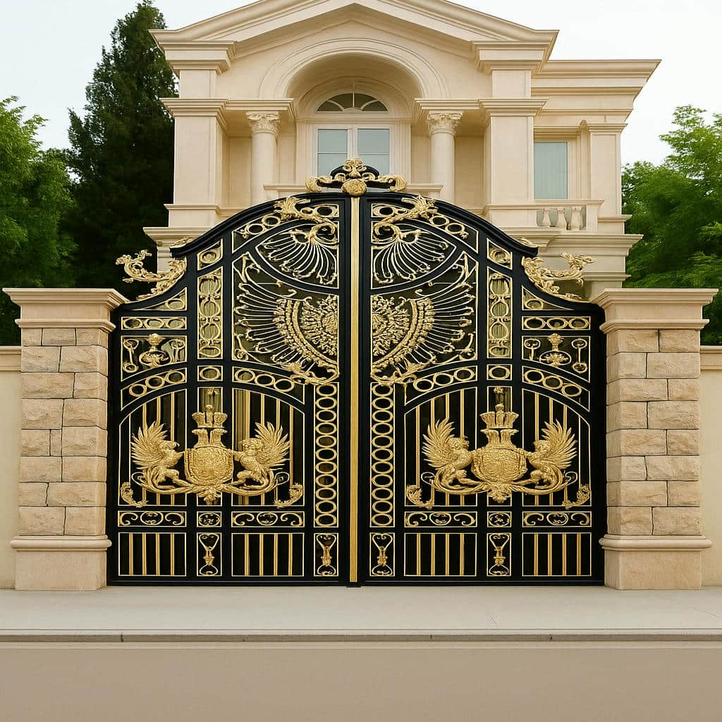 درب حیاط ساده با پنل پوشاننده دید