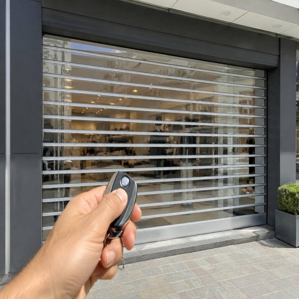 پوشش آلومینیومی خاکستری درگاه پارکینگ